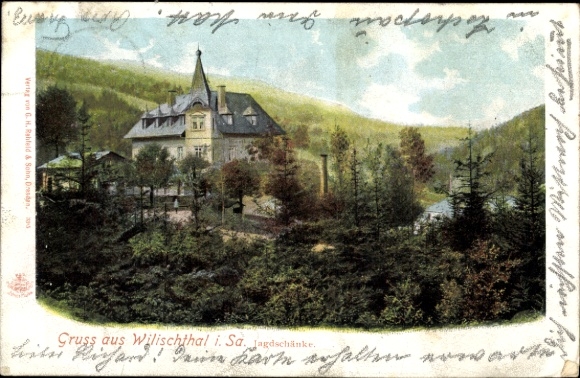 Ak Wilischthal im Erzgebirge Sachsen, Jagdschänke