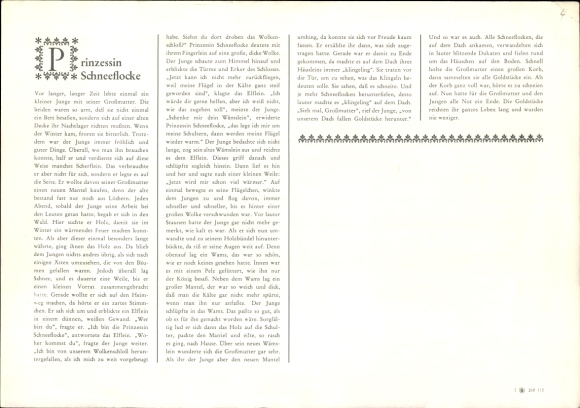 Uren van Sparkassen Verlag, sprookjes, Prinses Sneeuwvlok rond 1960