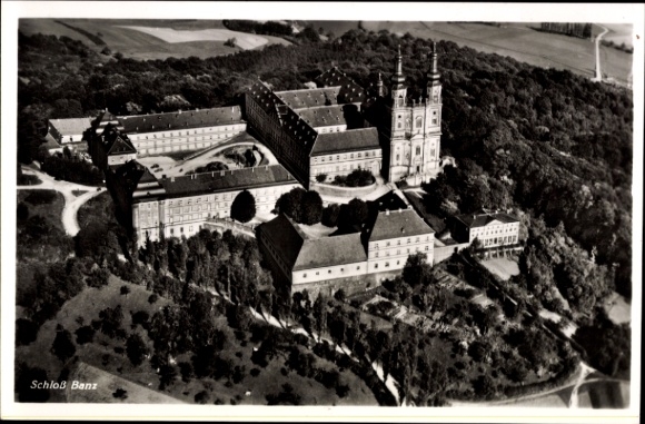 Postcard Bad Staffelstein am Main Upper Franconia, Banz Castle, aerial photograph
