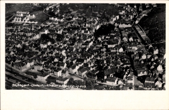 Postcard Untertürkheim Stuttgart in Württemberg, total view, aerial photograph