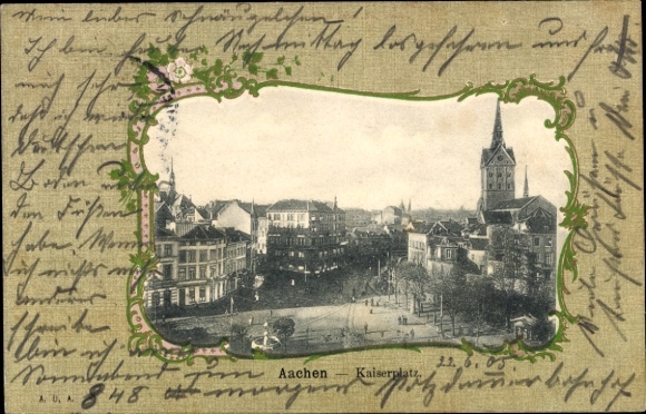 Passepartout Ak Aachen in Nordrhein Westfalen, Kaiserplatz