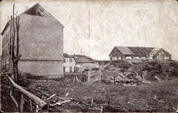 PC Chemnitz in Saxony, destroyed buildings, storm disaster 1916