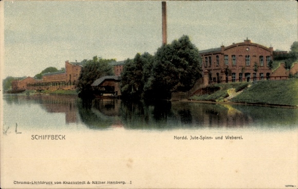 Postcard Hamburg Mitte Billstedt Schiffbek, North German Jute Spinning and Weaving Mill