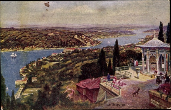 KP artystyczna Weiss, R., Konstantynopol Türkiye, Nad Bosforem, Pawilon
