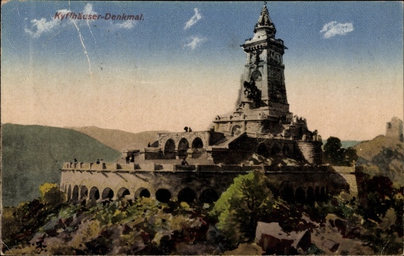 Ak Steinthaleben Kyffhäuserland in Thüringen, Kyffhäuser, Kaiser Wilhelm Denkmal