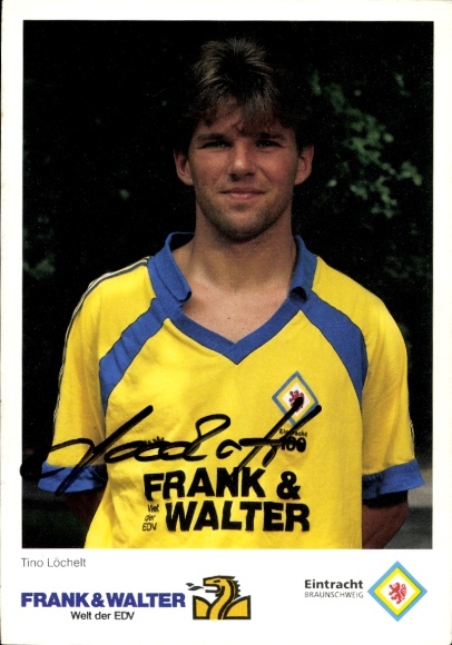 Karta autografu piłkarza Tino Löchelta, Eintracht Braunschweig, autograf