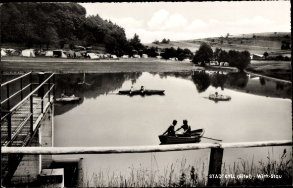 Postcard Stadtkyll in the Eifel, throws traffic jam