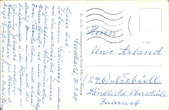 Postcard Geesthacht on the Elbe, steamer bridge