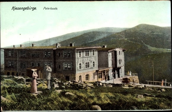 Postcard Spindleruv Mlýn Spindlermühle Giant Mountains Reg. Hradec Králové, Peterbaude, Petrova bouda