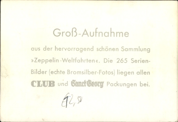 Verzamelaarsfoto Zeppelin wereldreizen nr. 184 reizen naar Engeland, Brighton