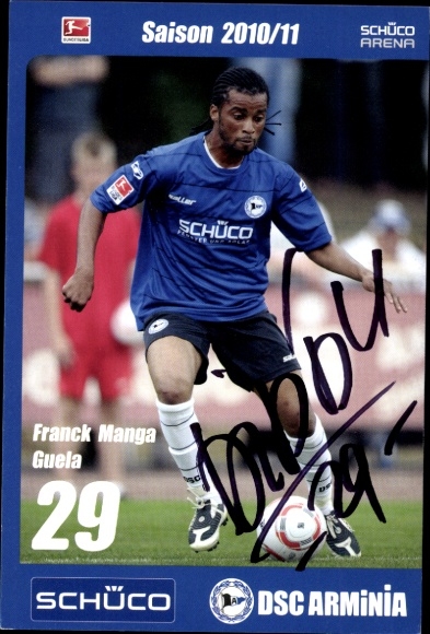 Autograph card footballer Franck Manga Guela, DSC Arminia Bielefeld, autograph