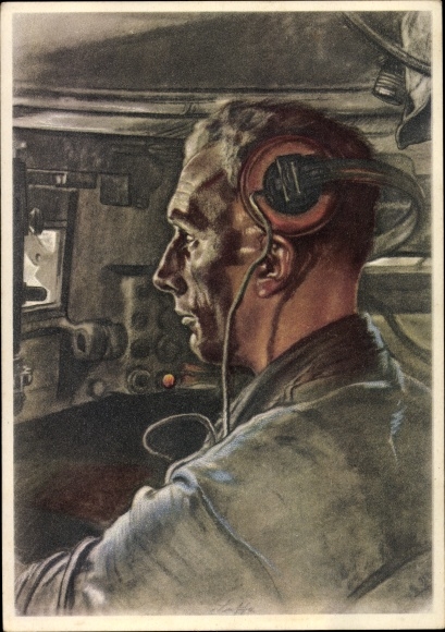 Artist PC Willrich, Wolfgang, tank driver, tank weapon, Wehrmacht, II. WW, VDA