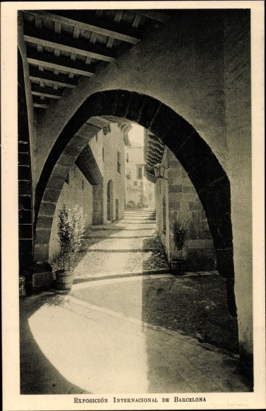 Postcard International Exhibition of Barcelona, Calle de Cervantes