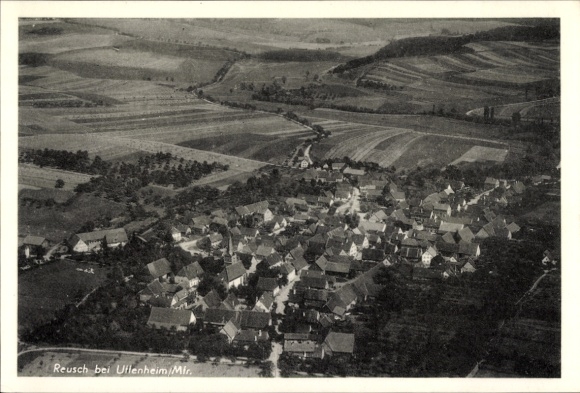 Postcard Reusch Weigenheim in Middle Franconia, aerial photograph