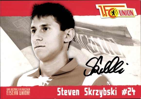 Autogrammkarte Fußballer Steven Skrzybski, 1. FC Union Berlin, Autogramm