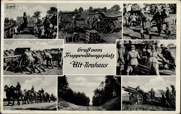 Ak Grafenwöhr in der Oberpfalz Bayern, Truppenübungsplatz Altneuhaus, Wehrmacht, Geschütze