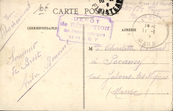Postcard Brest Finistère, Rue de Siam, shopping street, atmosphere, people on the street