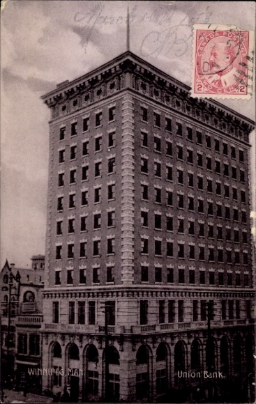 KP Winnipeg Manitoba Kanada, Union Bank, duży budynek, architektura, widok