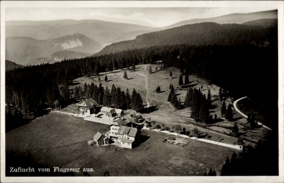 Postcard Zuflucht Bad Peterstal Griesbach in the Black Forest, aerial photograph, spa house