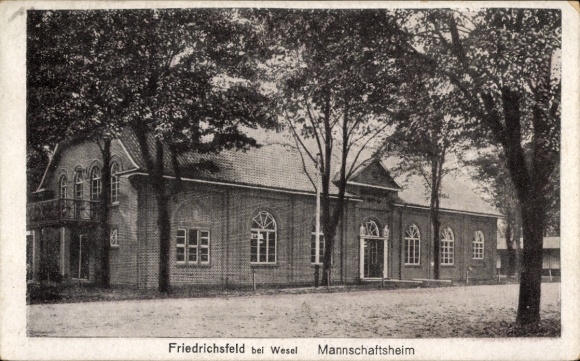 Ak Friedrichsfeld Voerde am Niederrhein, Mannschaftsheim