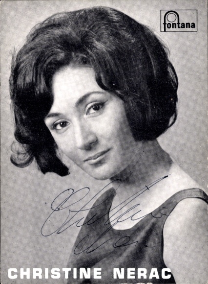 Ak Sängerin Christine Nerac, Autogramm