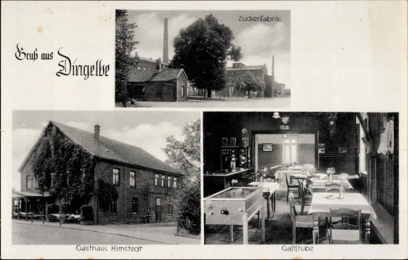 Postcard Dingelbe Schellerten in Lower Saxony, sugar factory, inn Himstedt