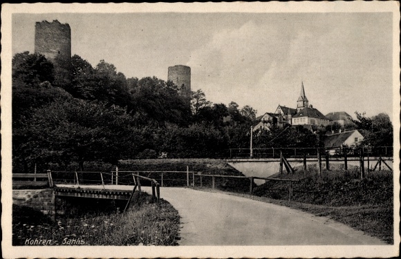 Postcard Kohren Sahlis Frohburg Saxony, castle, towers, church towers