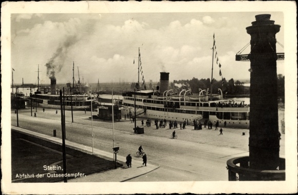 PC Szczecin Stettin Pomerania, departure of the Baltic Sea steamer