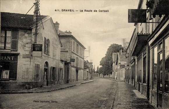 Ak Draveil Essonne, Rue La Route de Corbell, Häuser, Straßenansicht, Photo Leprualer, Juvisy