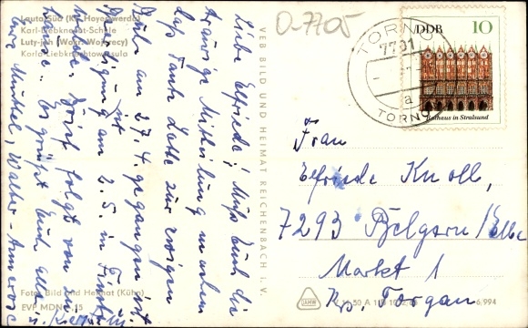 Postcard Torno Lauta in Saxony, Karl Liebknecht School