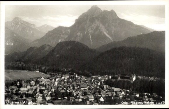 Ak Füssen im Allgäu, Fliegeraufnahme