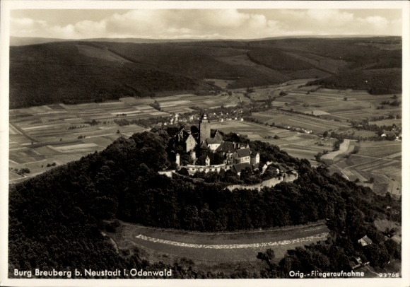 Postcard Neustadt Breuberg im Odenwald, Breuberg Castle, aerial photograph