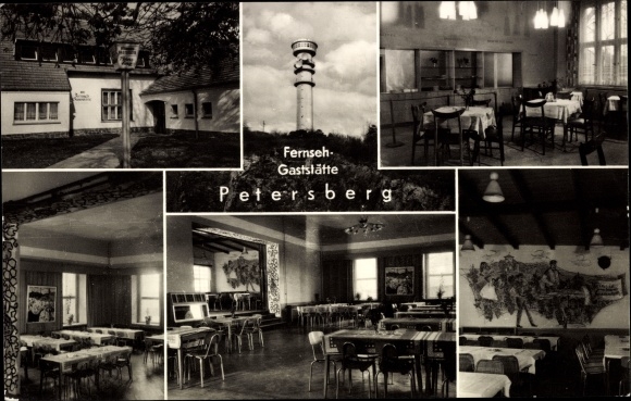Ak Petersberg, HOG Fernsehgaststätte, Fernsehturm, Innenansicht