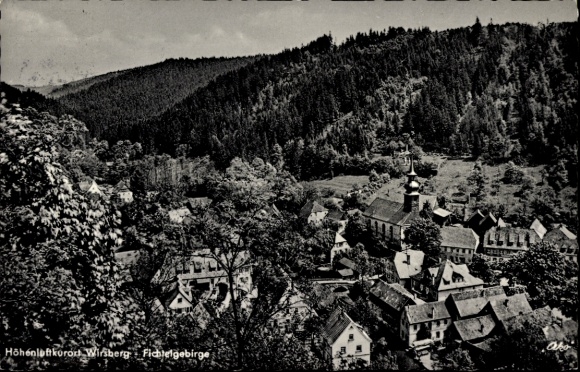 Postcard Wirsberg in the Fichtelgebirge, partial view
