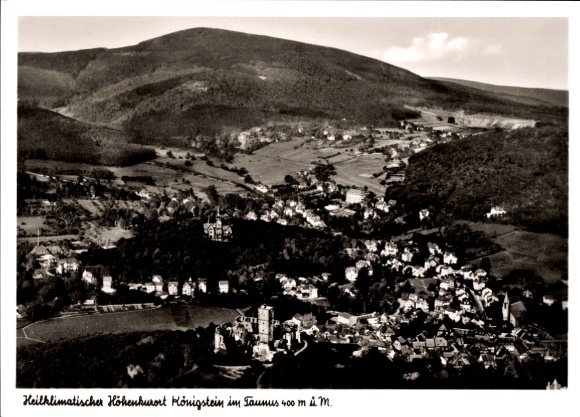 Postcard Königstein im Taunus, mountain resort, landscape photograph, 400 m altitude, architecture