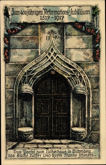 KP artystyczna Kallista, Dom Lutra w Wittenberdze, portal, 400 lat. Rocznica Reformacji 1917
