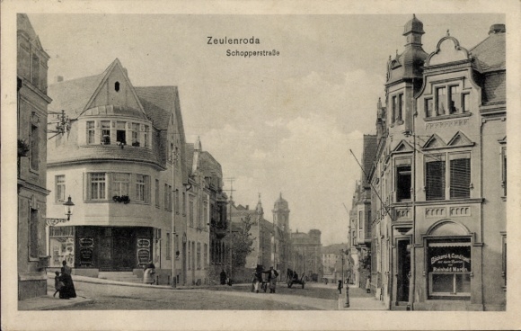 Ak Zeulenroda in Thüringen, Stadtansicht, Schopperstraße,  Architektur, alte 