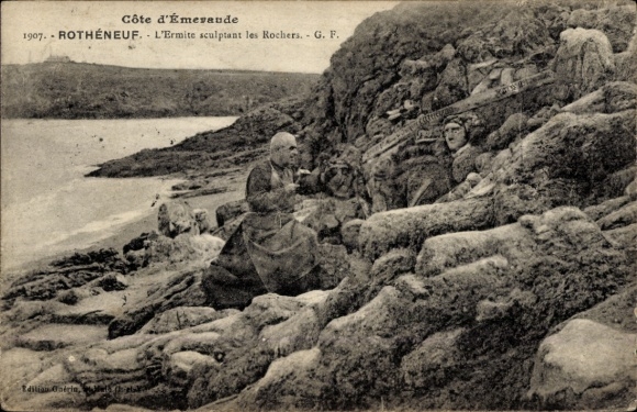 CPA Rothéneuf Ille-et-Vilaine, L'Ermite sculptant les Rochers