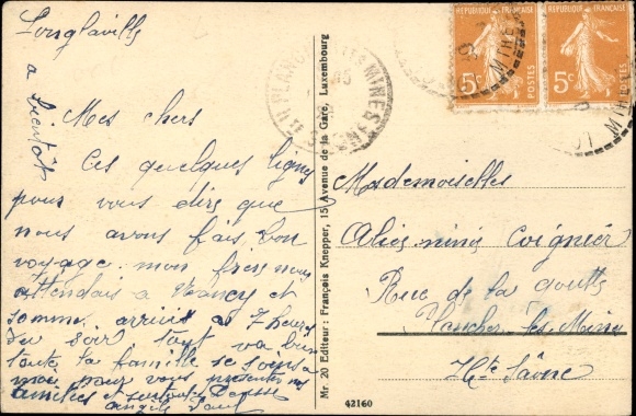 Postcard Luxemburg Luxembourg, La Gare