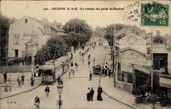 Postcard Le Val d'Oise de Bezons, Ramp du Pont de Bezons