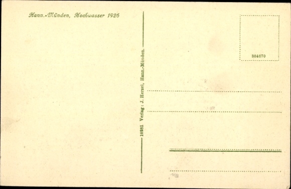 Postcard Hann Münden in Lower Saxony, flood, Casseler Straße