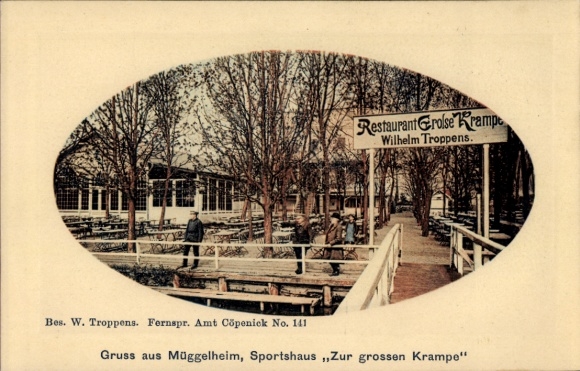 Ak Berlin Köpenick Müggelheim, Sportshaus Zur Großen Krampe, Inh. W. Troppens