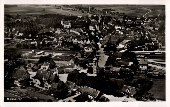 Ak Messkirch Meßkirch in de Schwäbische Alb Baden, luchtfoto