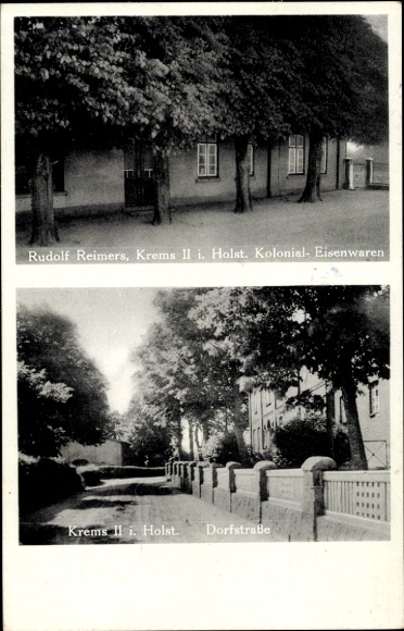 Postcard Krems II Kreis Segeberg Holstein, colonial and ironmongery shop Rudolf Reimers, Dorfstraße