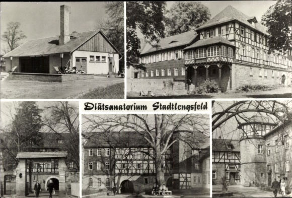 Postcard Stadtlengsfeld in the Wartburg district, various views of the diet sanatorium