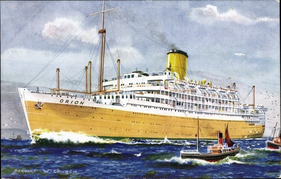 Kunstenaar Ak Dampfer RMS Orion, Orient Line