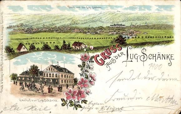 Chromo-Litho Dresden Niedersedlitz, general view, Gasthof zur Lug-Schänke