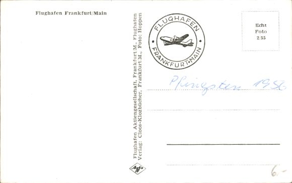 Postcard Frankfurt am Main, Airport, Airplane Pan American World Airways