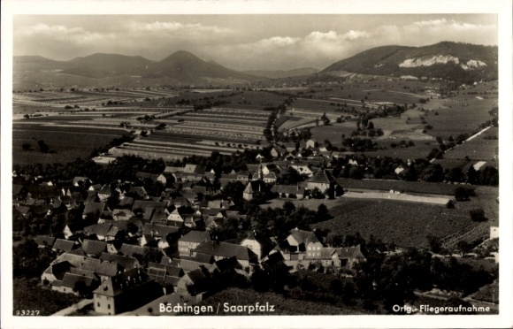 Ak Böchingen in der Pfalz, Fliegeraufnahme
