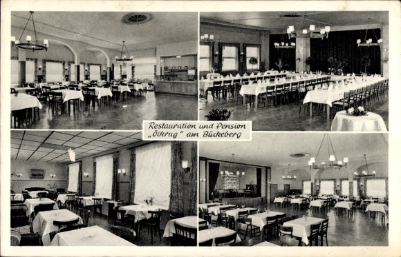 Postcard Stadthagen in Lower Saxony, Restaurant Ölkrug am Bückeberg, interior view